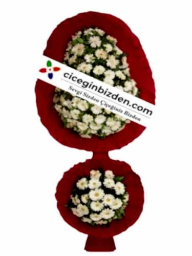 Çift Katlı Beyaz Gerbera Sepet